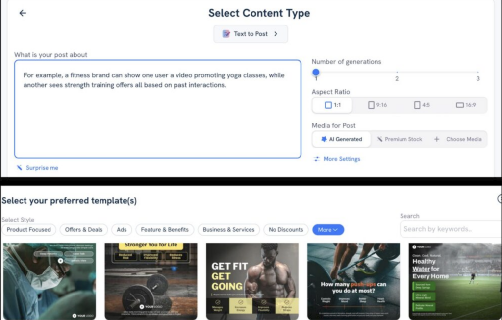 Planning and Scheduling Instagram Post with templates and hashtags